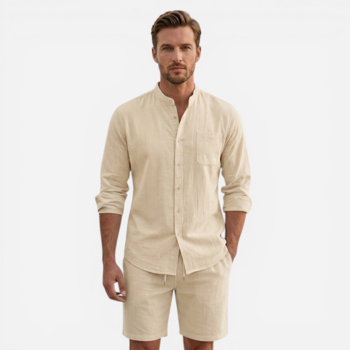 Ensemble décontracté pour homme : chemise et short été élégant