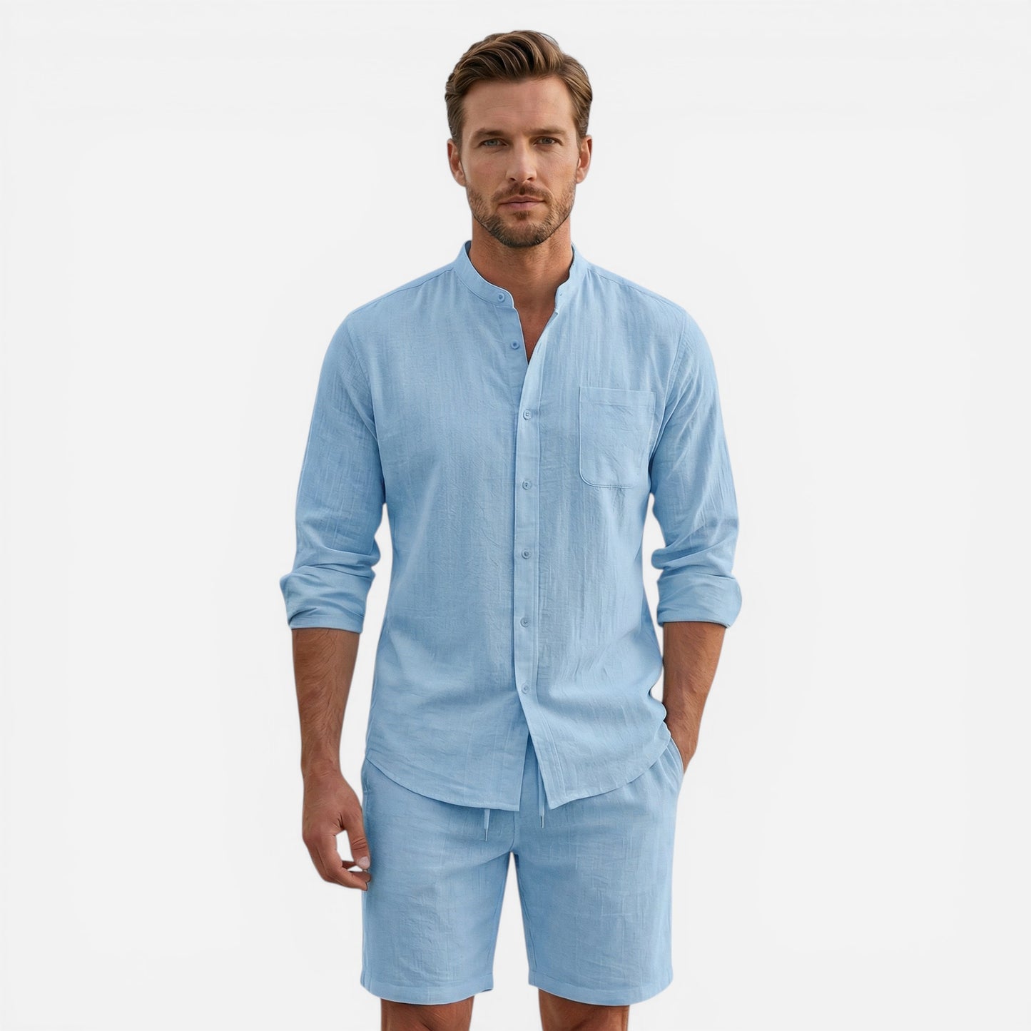 Ensemble décontracté pour homme : chemise et short été élégant