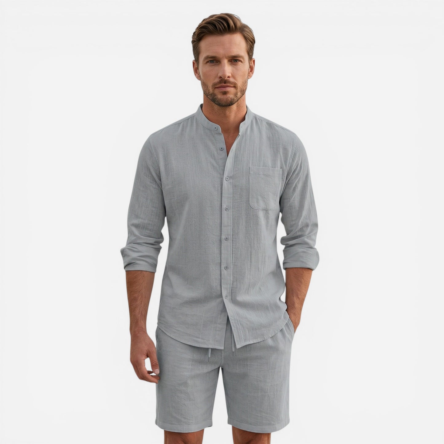 Ensemble décontracté pour homme : chemise et short été élégant