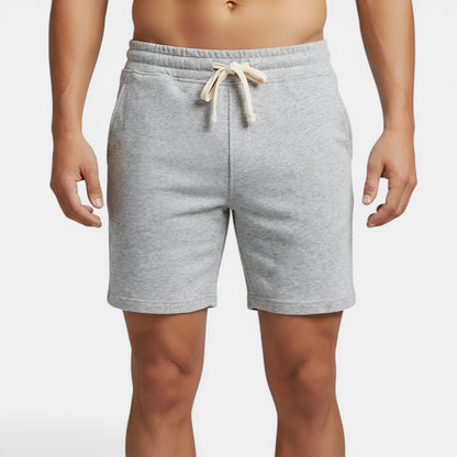 Shorts en coton pour homme avec cordon élastique et poches - Style été