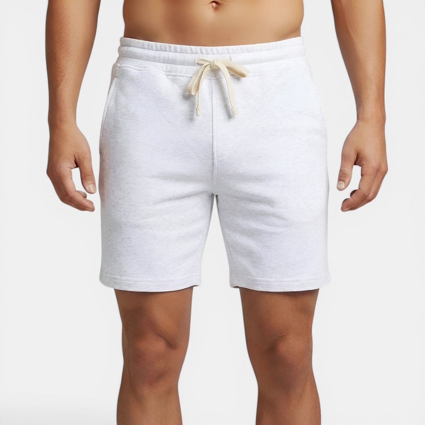 Shorts en coton pour homme avec cordon élastique et poches - Style été