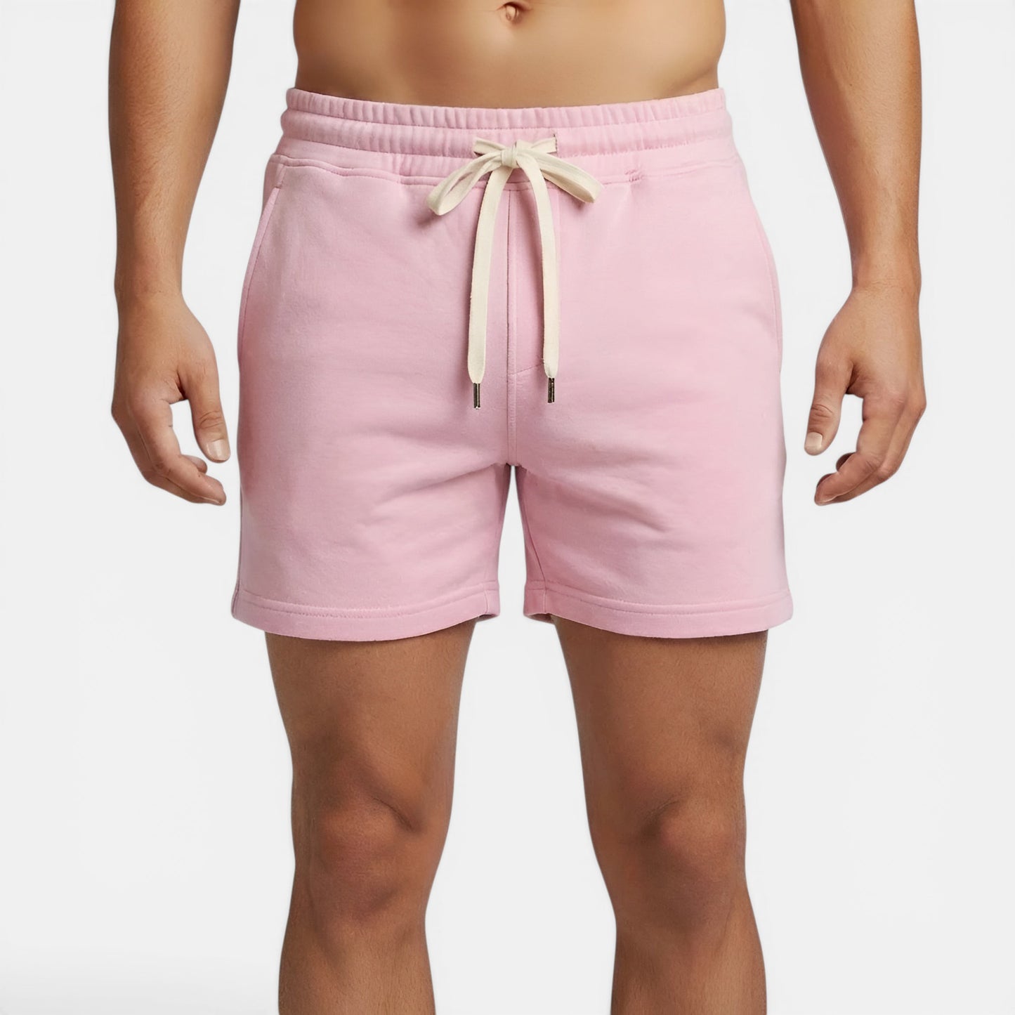 Shorts en coton pour homme avec cordon élastique et poches - Style été