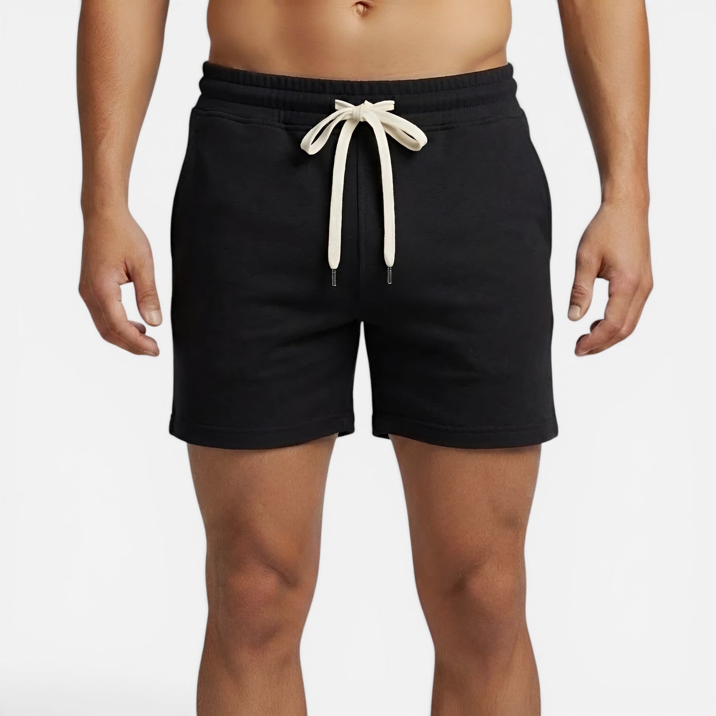 Shorts en coton pour homme avec cordon élastique et poches - Style été