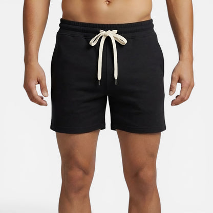 Shorts en coton pour homme avec cordon élastique et poches - Style été