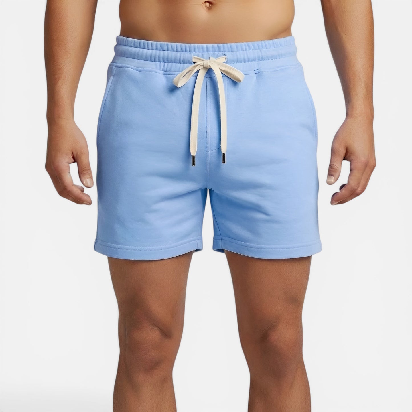 Shorts en coton pour homme avec cordon élastique et poches - Style été