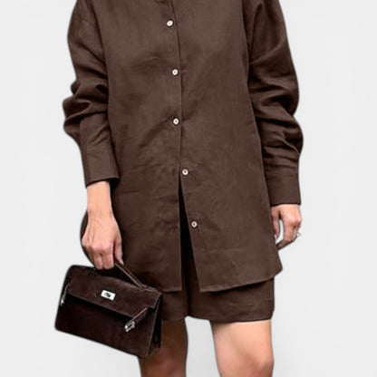Cardigan Chic Casual à Deux Pièces avec Short Élégant