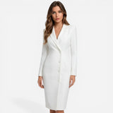 Robe blazer midi élégante pour femmes, manches longues, cérémonie