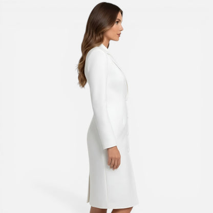 Robe blazer midi élégante pour femmes, manches longues, cérémonie