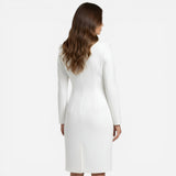 Robe blazer midi élégante pour femmes, manches longues, cérémonie
